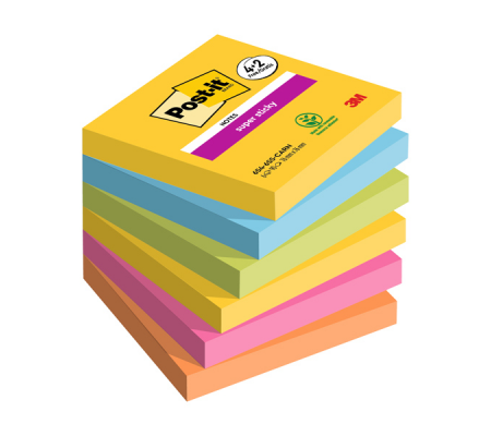 Blocco foglietti Super Sticky Carnival - 76 x 76 mm - 90 fogli - conf 6 blocchi - Post-it - 7100259230 - 4054596927322 - DMwebShop