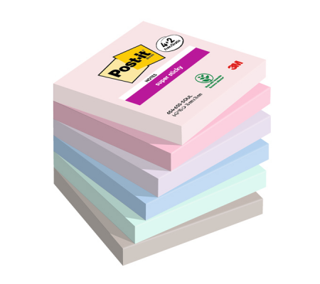 Blocco foglietti Super Sticky Soulful - 76 x 76 mm - 90 fogli - conf 6 blocchi - Post-it - 7100259203 - 4054596926011 - DMwebShop