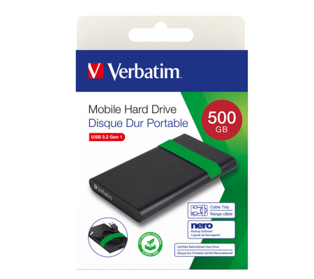 Hard disk portatile ricondizionato USB32 Gen 1 - 500GB - Verbatim - 053111 - 023942531111 - DMwebShop