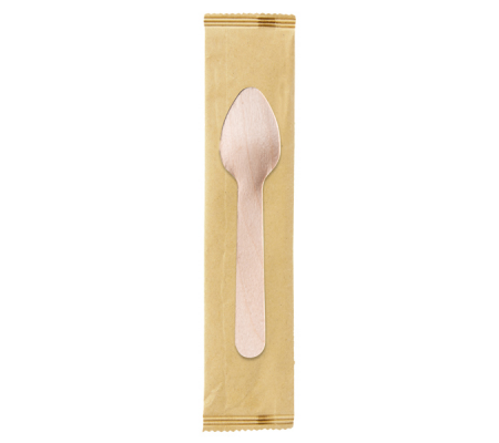 Cucchiaini monouso - imbustati singolarmente - 11 cm - legno - Signor Bio - WCS015BIO250B - DMwebShop