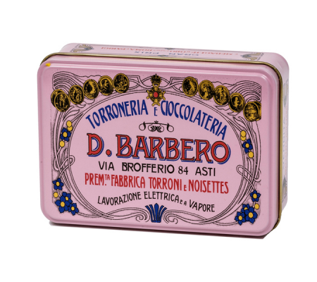 Scrigno regalo - con torroni bianchi friabili - 100 gr - metallo - rosa - D. Barbero - METT - 800813011097 - DMwebShop