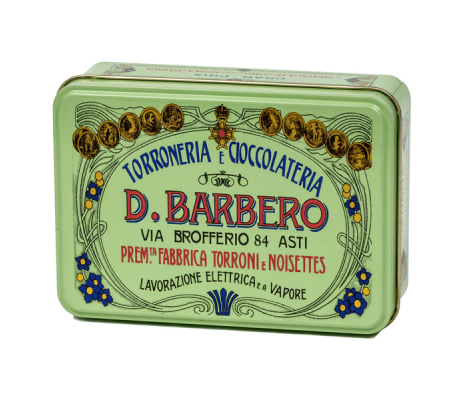 Scrigno regalo - con torroni ricoperti friabili - 100 gr - metallo - verde - D. Barbero - METR - 8025133130167 - DMwebShop