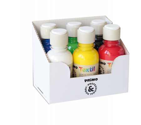 Colori per tessuti - 125 ml - colori assortiti - box 6 pezzi - Primo - 410TX125ASS - 8006919326967 - DMwebShop