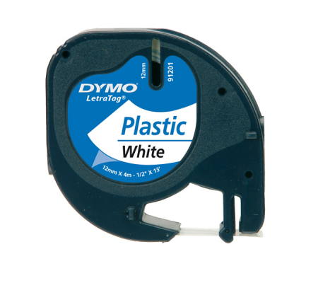 Nastro Letratag 912010 - in plastica - 12 mm x 4 mt - bianco - Dymo - S0721660 - 5411313912211 - 27936_1 - DMwebShop