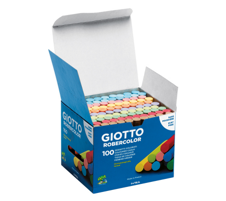 Gessetti Robercolor - lunghezza 80 mm - con Ø 10 mm - colorati - Scatola 100 gessetti tondi - Giotto - 539000 - 8000825967559 - 55410_1 - DMwebShop