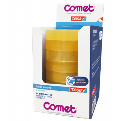 Nastro adesivo - 19 mm x 66 mt - cellophane - trasparente - Comet - 64160-00031-02 - 4042448838414 - 37829_1 - DMwebShop