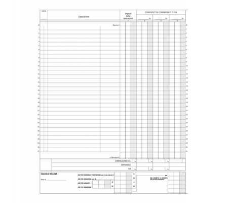 Registro Iva corrispettivi - 31 x 24,5 cm - 15 pagine - numerate - Edipro - E2103 - 8023328210304 - 50236_1 - DMwebShop