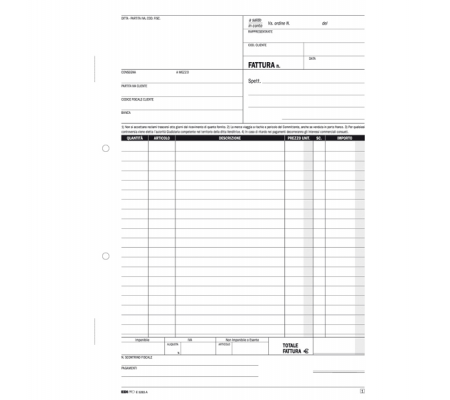 Blocco fatture 1 aliquota Iva - 50-50 fogli autoricalcanti - 29,7 x 21 cm - Edipro - E5283A - 8023328528317 - 50268_1 - DMwebShop