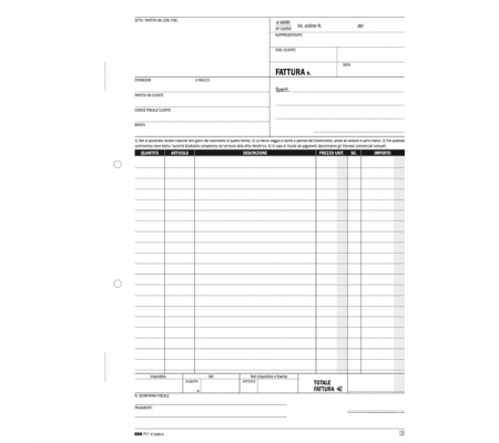 Blocco fatture 1 aliquota Iva - 50-50 fogli autoricalcanti - 29,7 x 21 cm - Edipro - E5283A - 8023328528317 - 50268_2 - DMwebShop