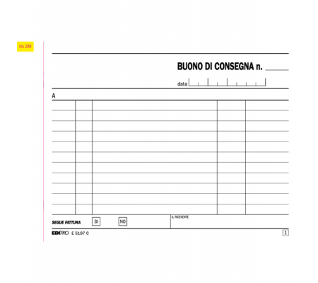 Blocco buoni di consegna - 50-50 fogli autoricalcanti - 12 x 17,5 cm - Edipro - E5197C - 8023328519711 - 50294_1 - DMwebShop