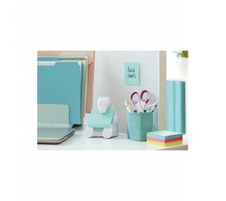 Dispenser orso bianco + ricarica Post it Super Sticky Z Notes - azzurro - 76 x 76 mm - 90 fogli - Post-it 7100137125 - 7100285519 - 8887862041899 - 83170_1 - DMwebShop