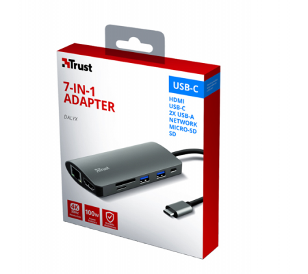 Adattatore multiporta Usb-C 7-in-1 Dalyx - Trust - 23775 - 8713439237757 - 91165_4 - DMwebShop