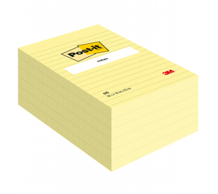 Blocco foglietti - giallo Canary - a righe - 102 x 152 mm - 100 fogli - Post-it - 7100172753 - 3134375014243 - 32164_1 - DMwebShop