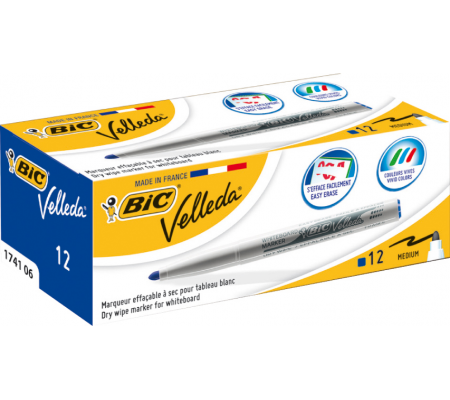 Pennarello Whiteboard Marker Velleda 1741 - punta tonda - 1,4 mm - blu - Bic - 9581701 - 33060_1 - DMwebShop