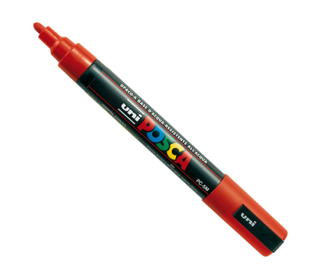 Marcatore a base d'acqua Uni Posca PC5M - punta tonda media - 1,8 - 2,5 mm - rosso - Uni Mitsubishi - M PC5M R - 4902778916131 - 36655_1 - DMwebShop