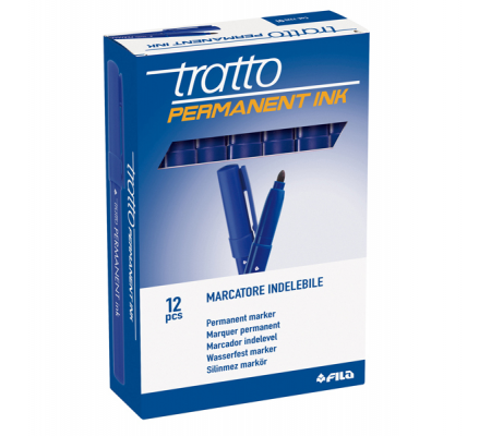 Marcatore Permanent Ink - punta tonda 2 mm - blu - conf. 12 pezzi - Tratto - 732501 - 8000825732515 - 37105_1 - DMwebShop