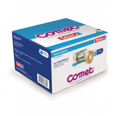 Nastro adesivo - 15 mm x 33 mt - cellophane - trasparente - Comet - 64160-00030-01 - 4042448835079 - 37814_1 - DMwebShop