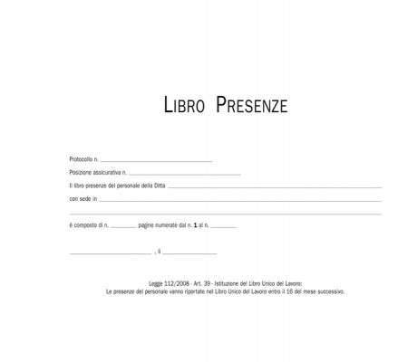 Blocco presenze - 15 x 23 cm - 50-50 fogli autoricalcanti - Edipro - E5143C - 8023328514310 - 50254_2 - DMwebShop