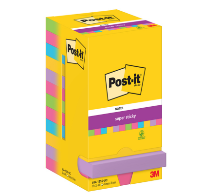 Blocco foglietti Super Sticky - colori Ultra - 76 x 76 mm - 90 fogli - Post-it - 7100290156 - 4064035065683 - 53554_1 - DMwebShop