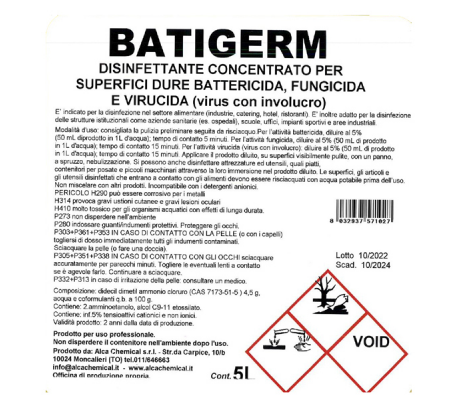 Detergente disinfettante Batigerm - tanica da 5 lt - Alca - ALC522 - 8032937571027 - 74151_1 - DMwebShop