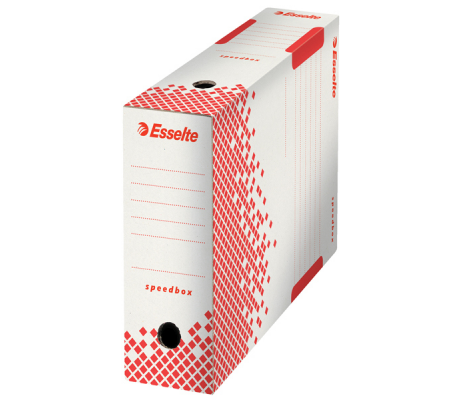 Scatola archivio Speedbox - dorso 8 cm - 35 x 25 cm - bianco e rosso - Esselte - 623985 - 4049793028026 - 74725_1 - DMwebShop