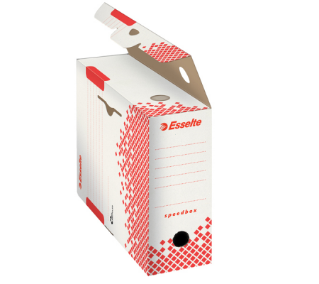 Scatola archivio Speedbox - dorso 8 cm - 35 x 25 cm - bianco e rosso - Esselte - 623985 - 4049793028026 - 74725_4 - DMwebShop