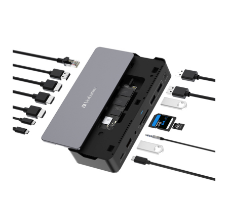 USB-C Pro Docking Station 15 Port with SSD slot CDS-15S - Verbatim - 32173-1 - 023942321736 - VERB32173_1 - DMwebShop