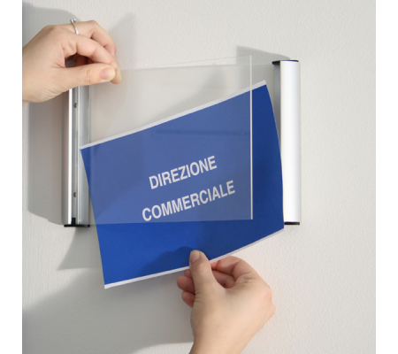 Porta targa appendibile Wall Sign - A6 - 15 x 10,5 cm - Tecnostyl - PTA03 - 8010026005639 - 53827_1 - DMwebShop