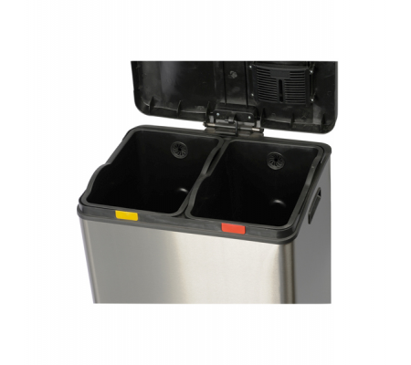 Pattumiera a pedale Multiflux - 48 x 45,9 x 63,6 cm - 2 secchi da 30 lt - ciascuno - inox - Medial International - 106505 - 8033433774592 - 67558_1 - DMwebShop