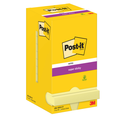 Blocco foglietti Super Sticky - giallo Canary - 76 x 76 mm - 90 fogli - Post-it - 7100290155 - 4064035065690 - 71248_1 - DMwebShop