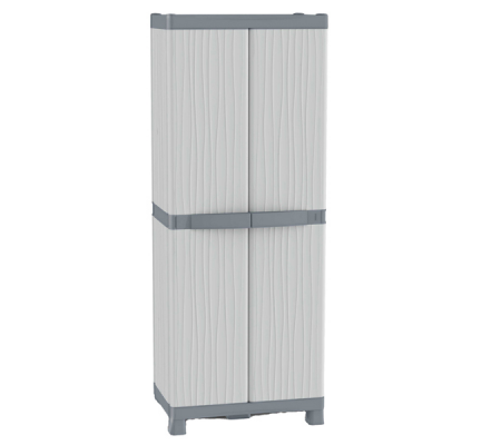 Armadio Domino Wave PPL - a 2 ante base 2700 - 70 x 43,8 x 181,8 cm - grigio Terry - 1002566 - 8005646030314 - 71258_1 - DMwebShop