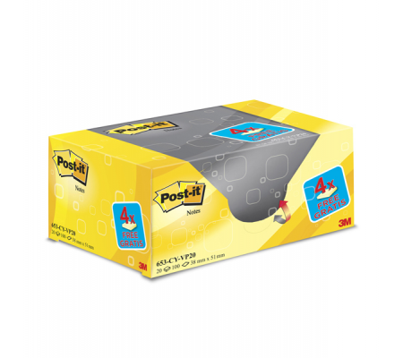 Blocco foglietti - giallo Canary - 38 x 51 mm - 72 gr - conf. 20 blocchi - Post-it - 7100172332 - 4046719906406 - 73087_1 - DMwebShop