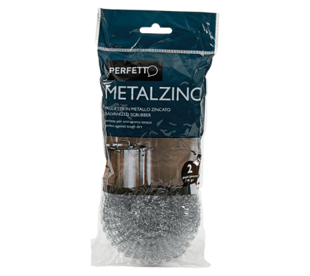 Spugna zincata - 30 gr - metallo zincato - conf. 2 pezzi - Perfetto - 0280C - 8000957028036 - 74079_1 - DMwebShop