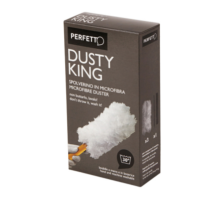 Spolverino Dusty King - microfibra - 3 ricambi inclusi - bianco-nero - Perfetto - 0065E - 8000957006553 - 74081_1 - DMwebShop