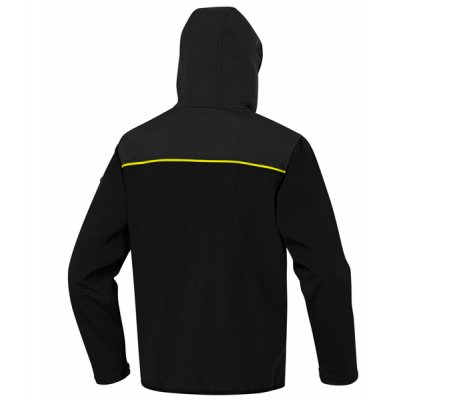 Giacca Softshell Horten - tessuto Softshell-poliestere-elastan - con cappuccio - taglia M - nero-giallo - Deltaplus - HORT2NJTM - 3295249234782 - 89929_1 - DMwebShop