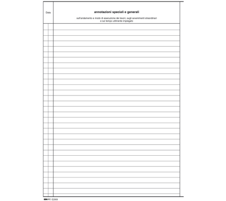 Registro giornale lavori - 31 x 21 cm - 47 pagine - numerate - Edipro - E2909 - 8023328290900 - 51251_3 - DMwebShop