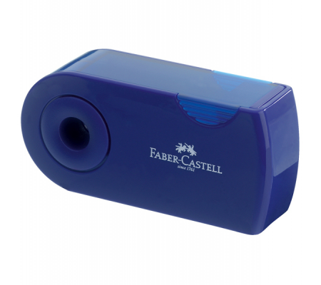 Temperamatite Sleeve con contenitore - 2 fori - con serbatoio - 70 x 34 x 20 mm - rosso e blu assortiti - Faber Castell - 182701 - 6933256608048 - 61280_1 - DMwebShop