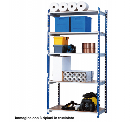 Kit iniziale scaffale - 5 ripiani - acciaio cromato - 100 x 35 x 200 cm - Paperflow - K605130 - 64846_1 - DMwebShop