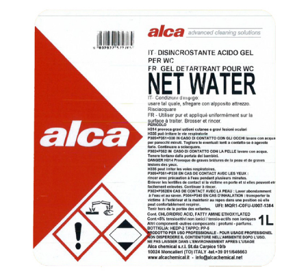 Detergente acido Net Water - flacone da 1 lt - Alca - ALC539 - 8032937572765 - 76421_1 - DMwebShop