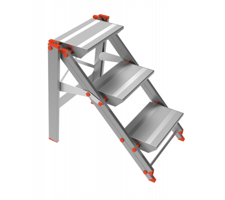 Scala sgabello Class Piu' con parapetto - 3 gradini - alluminio - Marchetti - 20523 - 8021227005168 - 80744_2 - DMwebShop