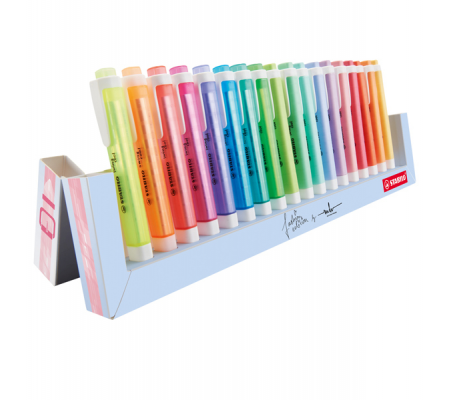 Evidenziatori Swing Cool Pastel - punta a scalpello - tratto 1 - 4 mm - colori assortiti - deskset 18 pezzi - Stabilo - 275/18-01-5 - 4006381565998 - 92855_1 - DMwebShop