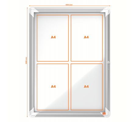 Bacheca per esterni - fondo magnetico bianco - 4 fogli - A4 - verticale - Nobo - 1902577 - 5028252064033 - 57615_2 - DMwebShop