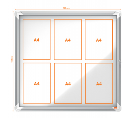 Bacheca per esterni - fondo magnetico bianco - 6 fogli - A4 - orizzontale - Nobo - 1902578 - 5028252064040 - 57616_2 - DMwebShop