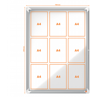 Bacheca per esterni - fondo magnetico bianco - 9 fogli - A4 - verticale - Nobo - 1902580 - 5028252064064 - 61696_2 - DMwebShop