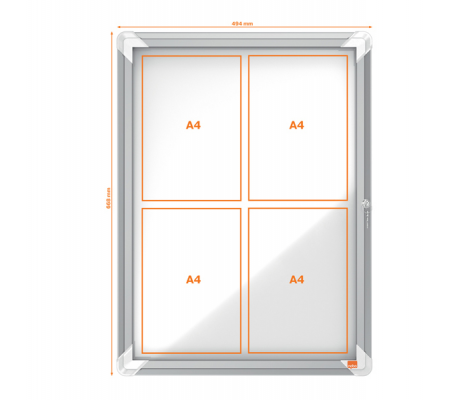 Bacheca per interni - fondo magnetico bianco - 4 fogli - A4 - verticale - Nobo - 1902557 - 5028252063920 - 61697_1 - DMwebShop