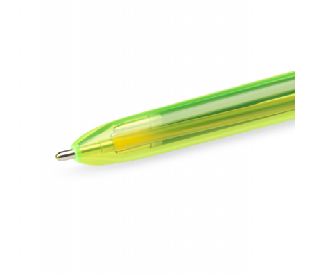 Penna a sfera a scatto multifunzione 4 Colors Fluo - punta 1,0 - 1,6 mm - 4 colori fluo - fusto giallo fluorescente - conf. 12 pezzi - Bic - 982868 - 3086123415263 - 79888_2 - DMwebShop