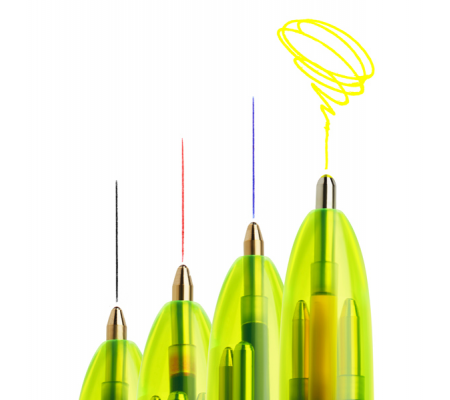 Penna a sfera a scatto multifunzione 4 Colors Fluo - punta 1,0 - 1,6 mm - 4 colori fluo - fusto giallo fluorescente - conf. 12 pezzi - Bic - 982868 - 3086123415263 - 79888_3 - DMwebShop