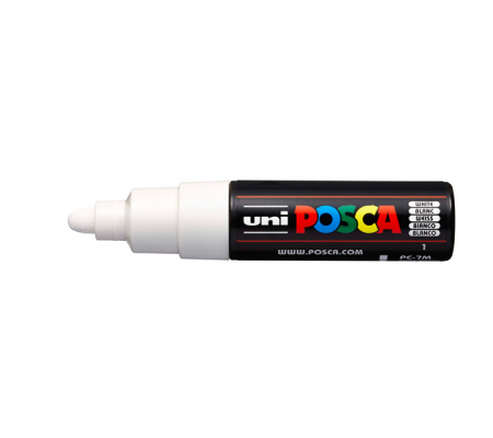 Marcatore a base d'acqua Uni Posca PC7M - punta tonda large - 4,5 - 5,5 mm - bianco - Uni Mitsubishi - M PC7M BI - 4902778228258 - 85820_1 - DMwebShop