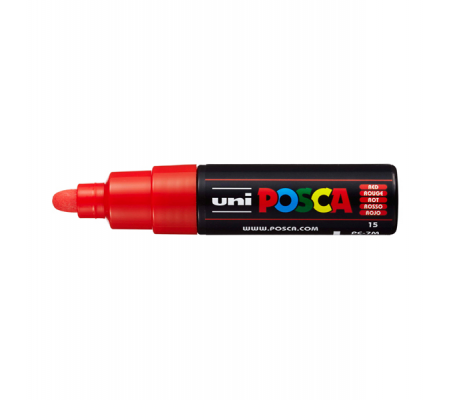 Marcatore a base d'acqua Uni Posca PC7M - punta tonda large - 4,5 - 5,5 mm - rosso - Uni Mitsubishi - M PC7M R - 4902778228357 - 85823_1 - DMwebShop