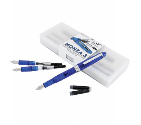 Penna stilografica Monza - tratto medio - fusto in resina blu - Monteverde - J036835 - 080333368350 - 91489_3 - DMwebShop